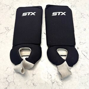 STX Lacrosse Shin Guards Black Slip On Pad Size Small